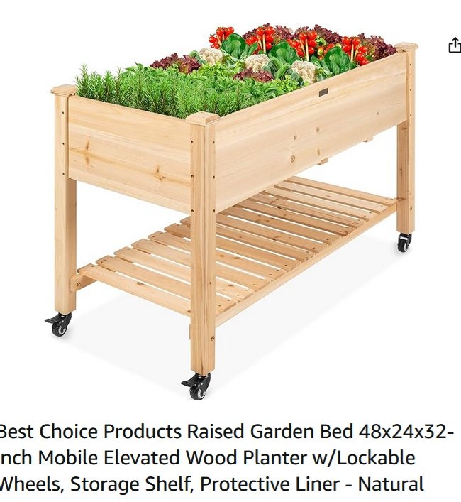 Raised planter with wheels